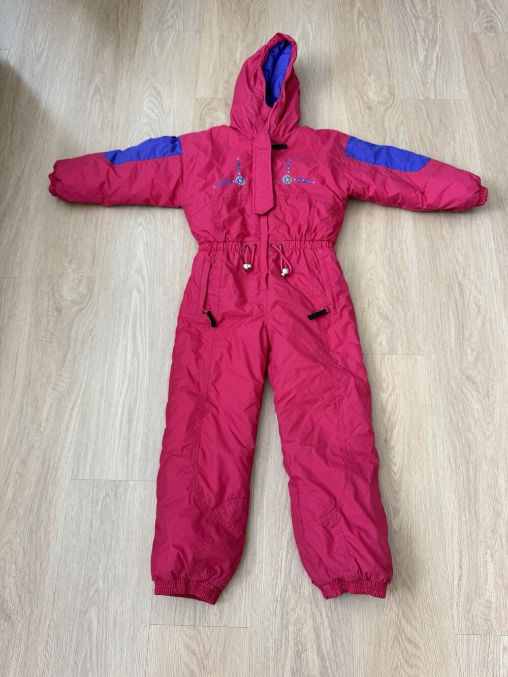 Vintage 90s Raewiks Pink Ski Suit One Piece Snowsuit Youth 6